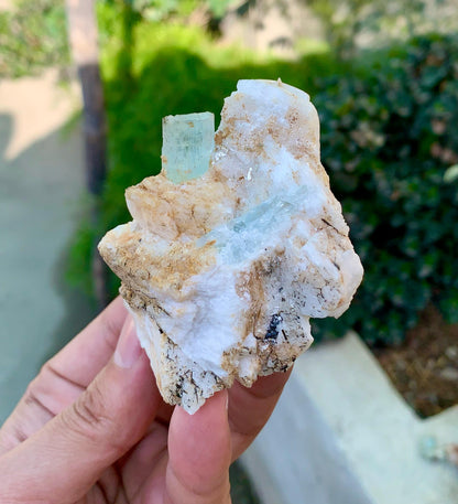 Natural Blue Aquamarine on Feldspar from Pakistan - 150 gram