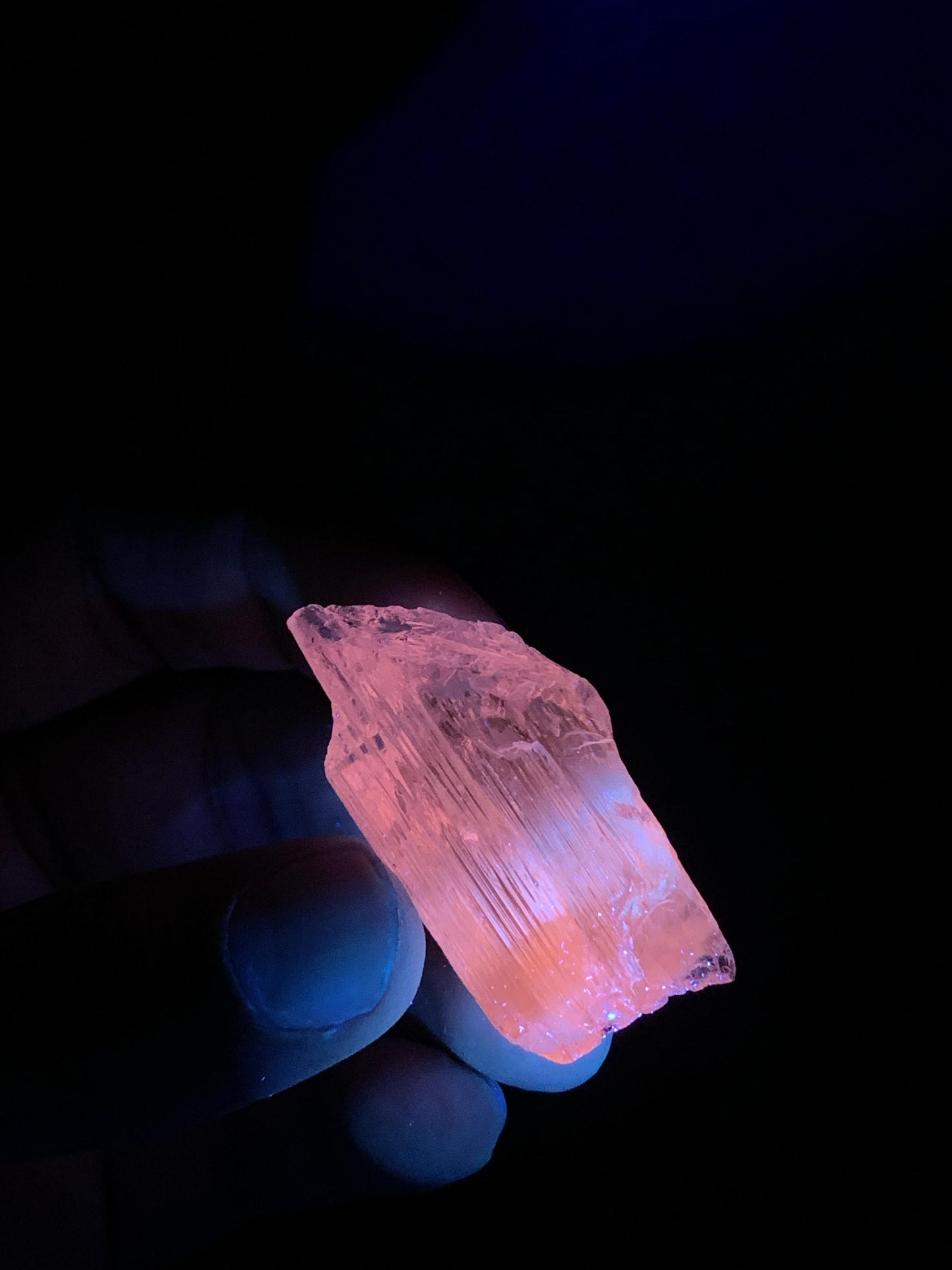 Natural Fluorescent Pink Color Kunzite Crystal from Afghanistan - 22 grams