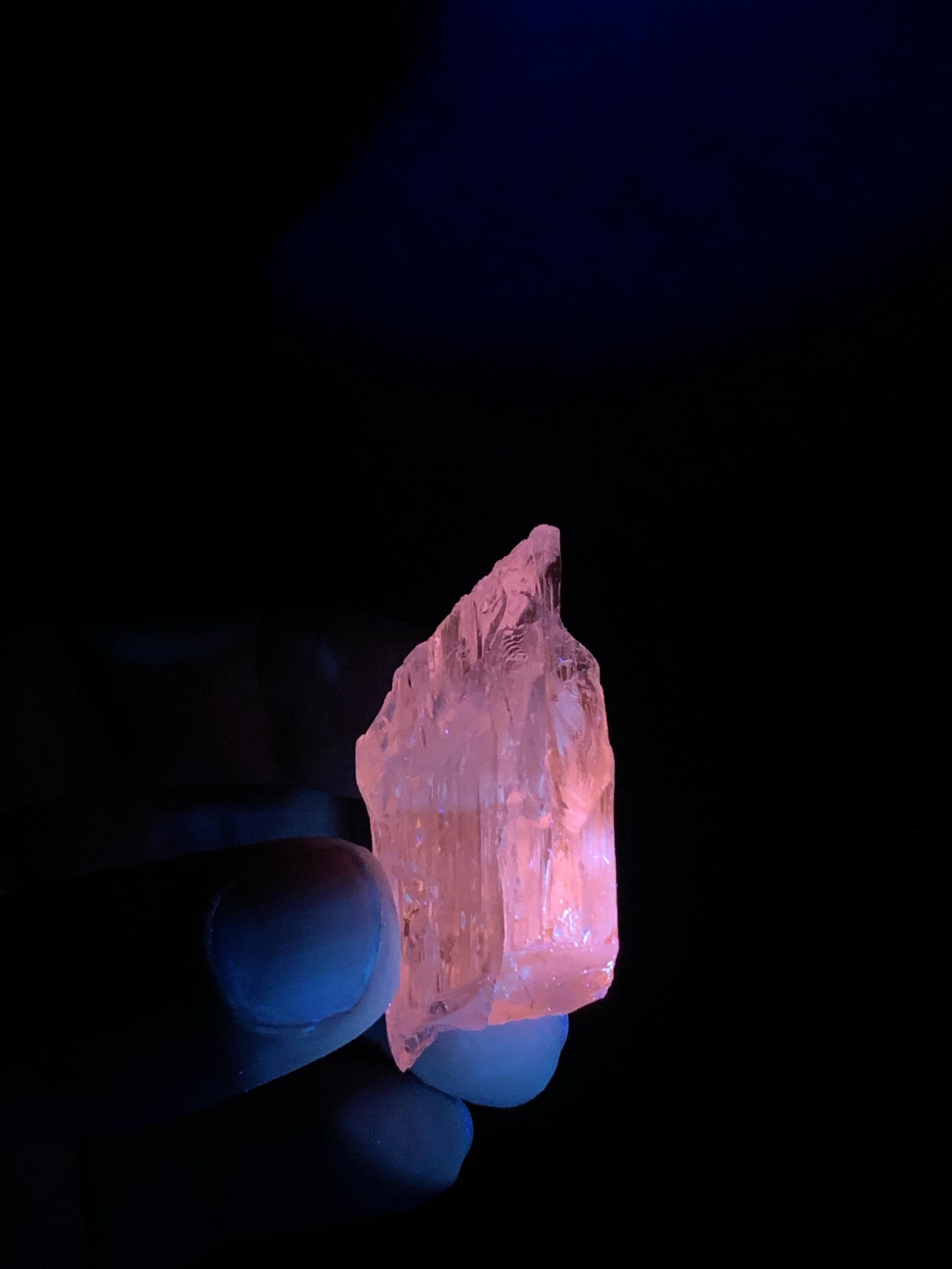 Natural Fluorescent Pink Color Kunzite Crystal from Afghanistan - 22 grams