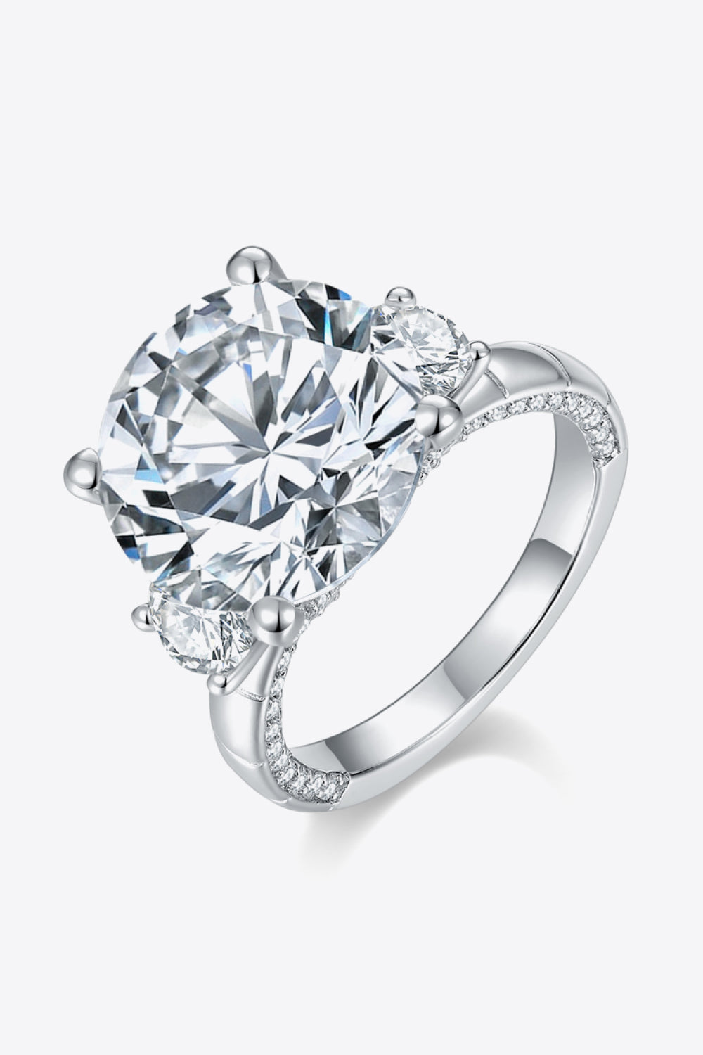 Moissanite Platinum-Plated Ring