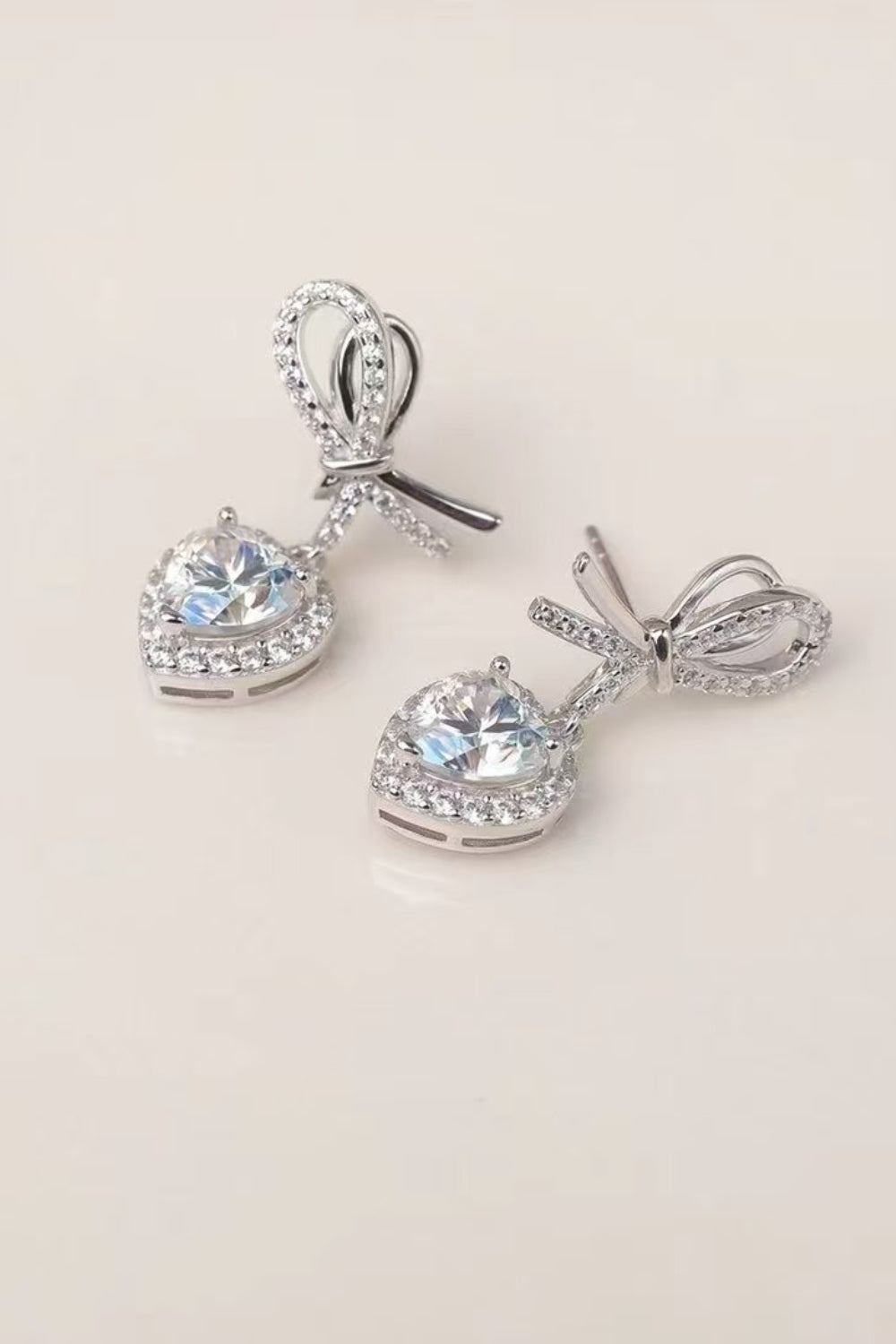 Moissanite 925 Sterling Silver Heart Earrings