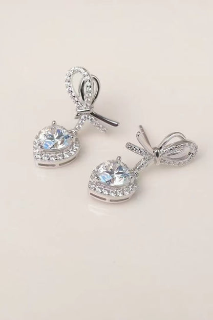 Moissanite 925 Sterling Silver Heart Earrings