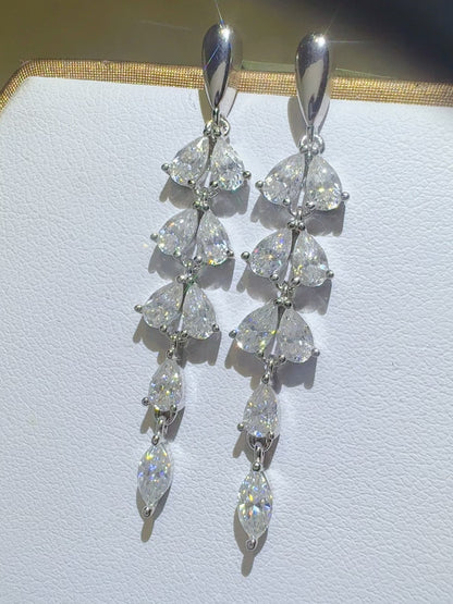 Moissanite 925 Sterling Silver Bar Earrings