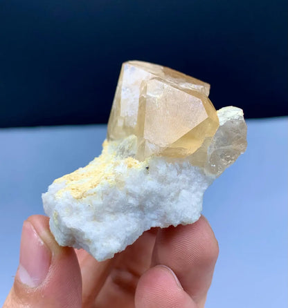 Rich Golden Color Topaz Crystals on Albite from Pakistan - 67 grams