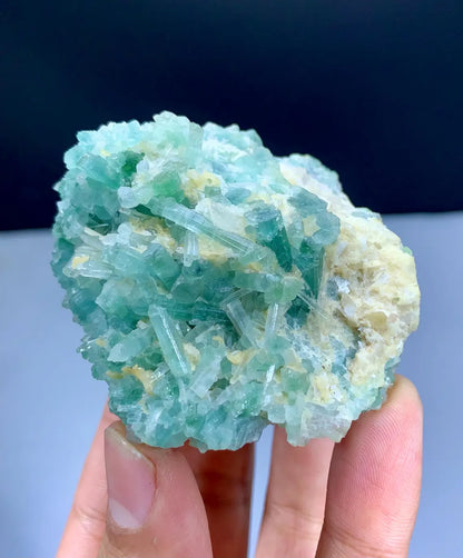 Paraiba Like Color Tourmaline Cluster on Matrix from Afghanistan - 158 grams