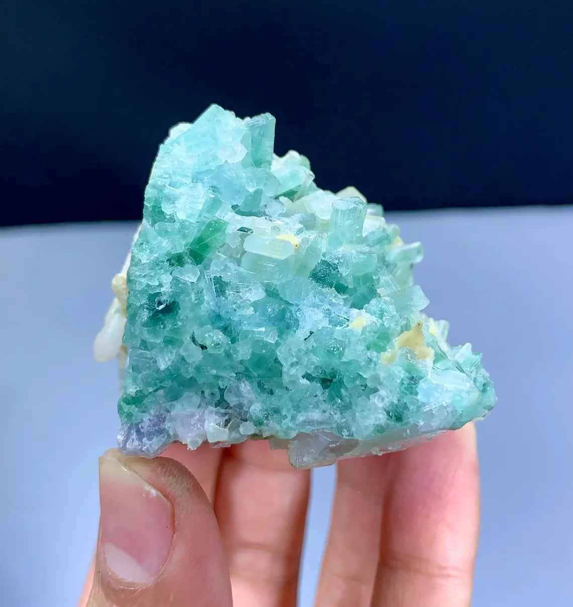 Paraiba Like Color Tourmaline Cluster on Matrix from Afghanistan - 158 grams