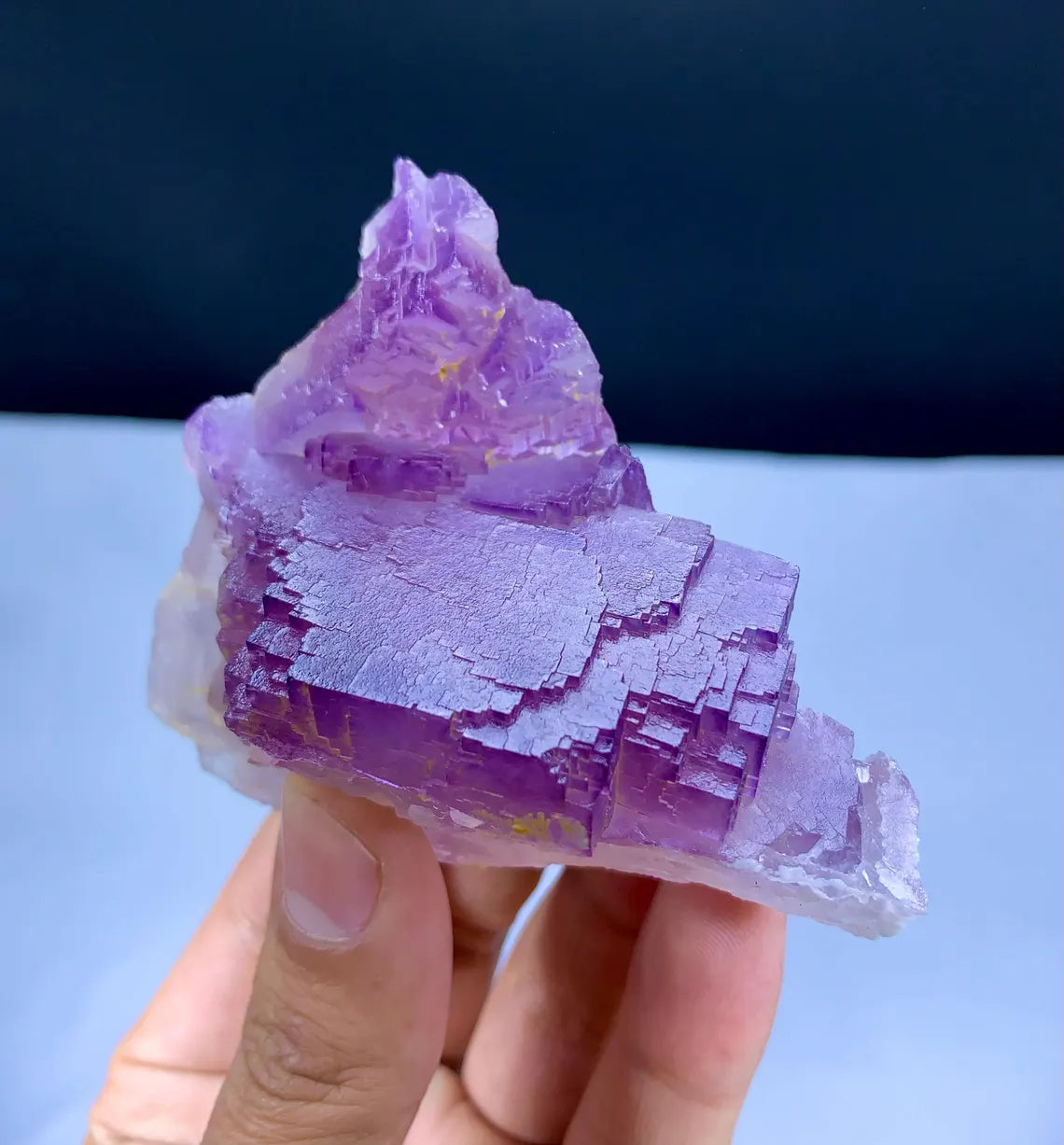 Purple Phanton Floater Fluorite, Fluorite with Stepwise Terminations - 244 gram