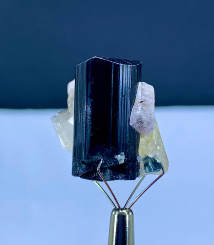 Fluorescent Apatite with Schorl Tourmaline and Quartz - 17 gram