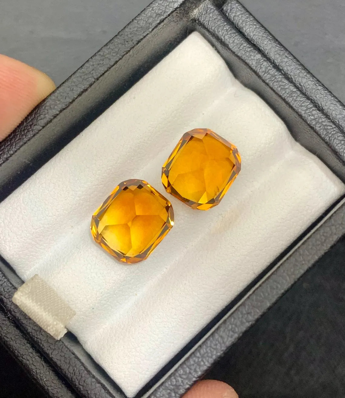 Mesmerising Orange Citrine Gems Pair, Bright Orange Madeira Citrine From Brazil - 9.65 carat