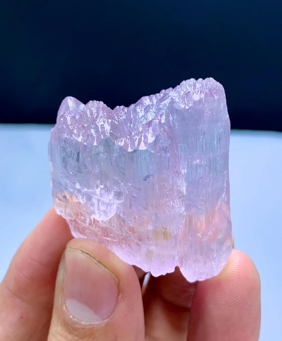 Fluorescent Pink Kunzite Crystal, Mountain Shape Terminations Kunzite - 38 grams