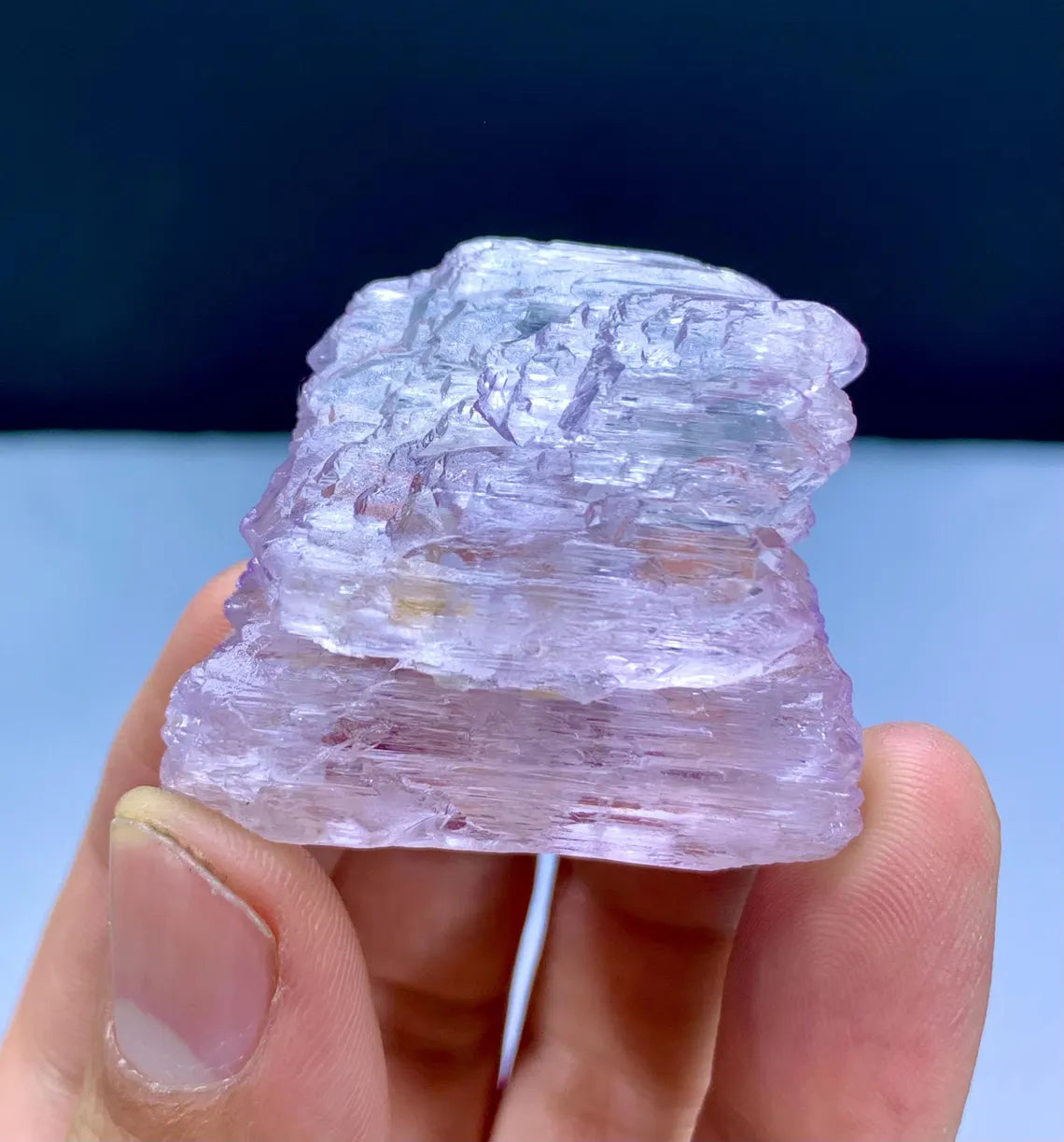 Fluorescent Pink Kunzite Crystal, Mountain Shape Terminations Kunzite - 38 grams