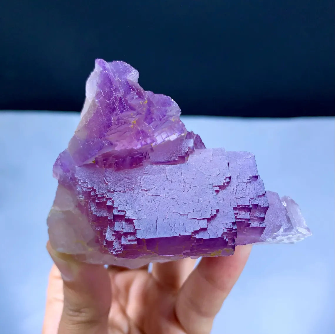 Purple Phanton Floater Fluorite, Fluorite with Stepwise Terminations - 244 gram