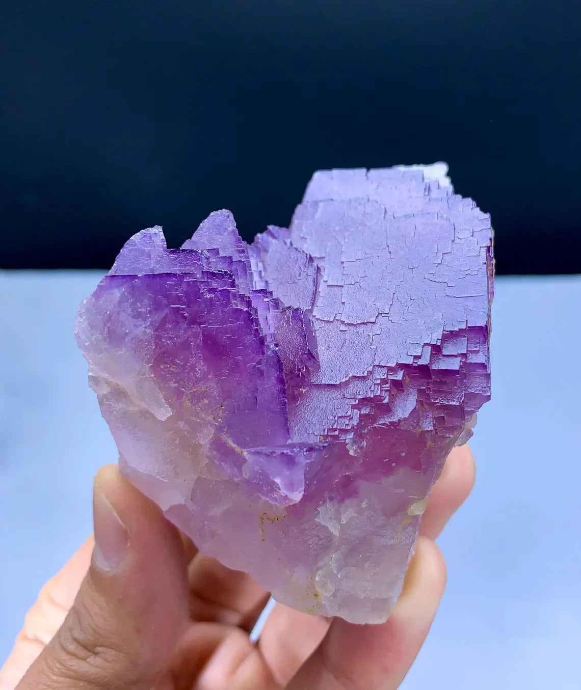 Purple Phanton Floater Fluorite, Fluorite with Stepwise Terminations - 244 gram