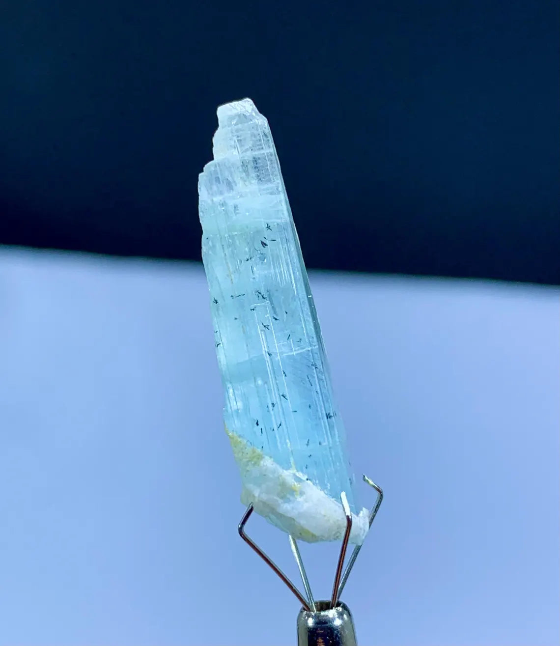 Sky Blue Aquamarine with Dendrites, Inside Dendrites Inclusions - 17.85 carats