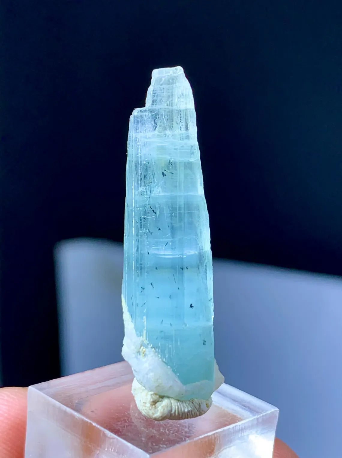 Sky Blue Aquamarine with Dendrites, Inside Dendrites Inclusions - 17.85 carats