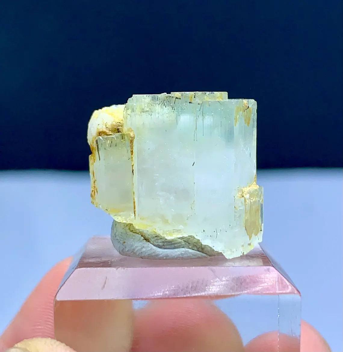 AquaMorganite, Bicolor Beryl, Aqua var Morganite Crystal, 40 carats