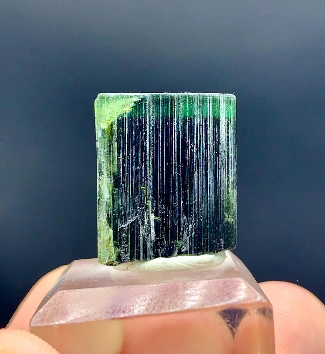 Natural Terminated Green Cap Tourmaline Crystal - 48.60 carats