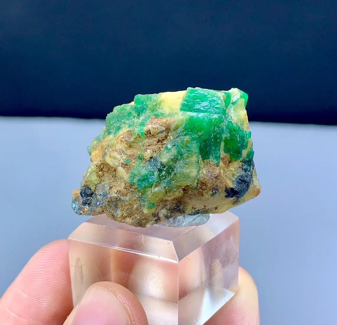 Lush Green Emerald on Matrix from Pakistan - 17 gram