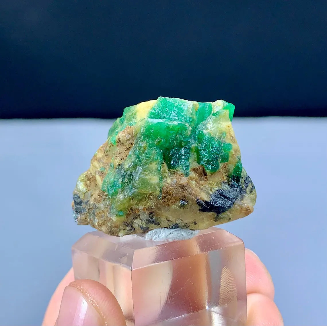 Lush Green Emerald on Matrix from Pakistan - 17 gram