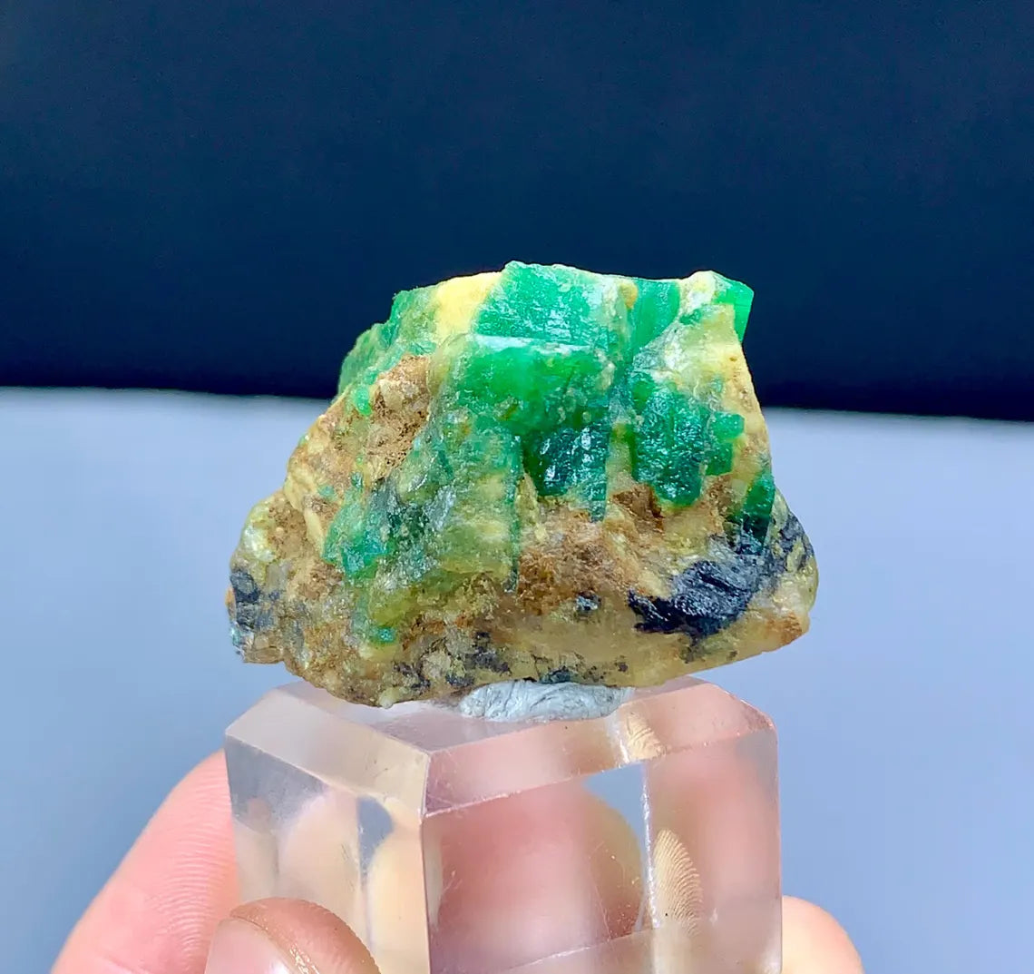 Lush Green Emerald on Matrix from Pakistan - 17 gram