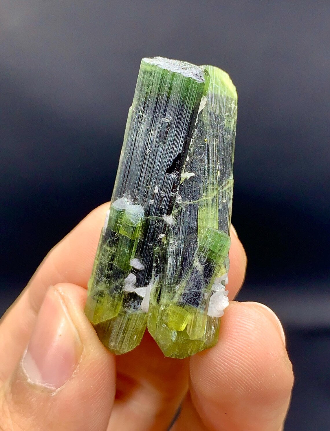 Amazing Bicolor Tourmaline Twinned Tourmaline, Natural Green Cap Crystals - 72.60 carat