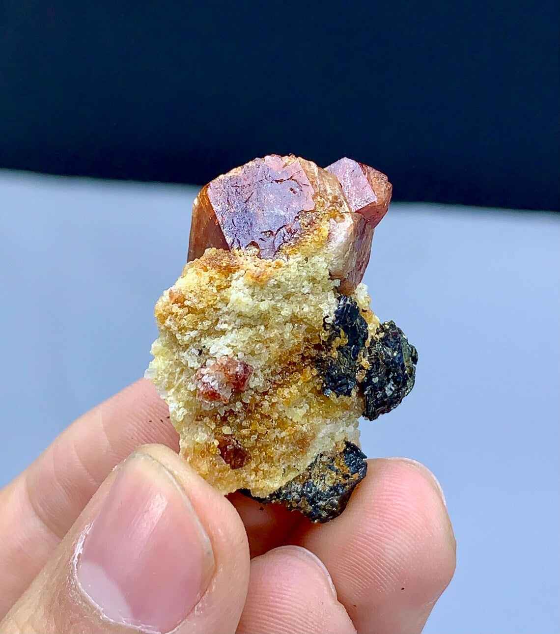 Red Zircon on Matrix from Pakistan - 14 gram