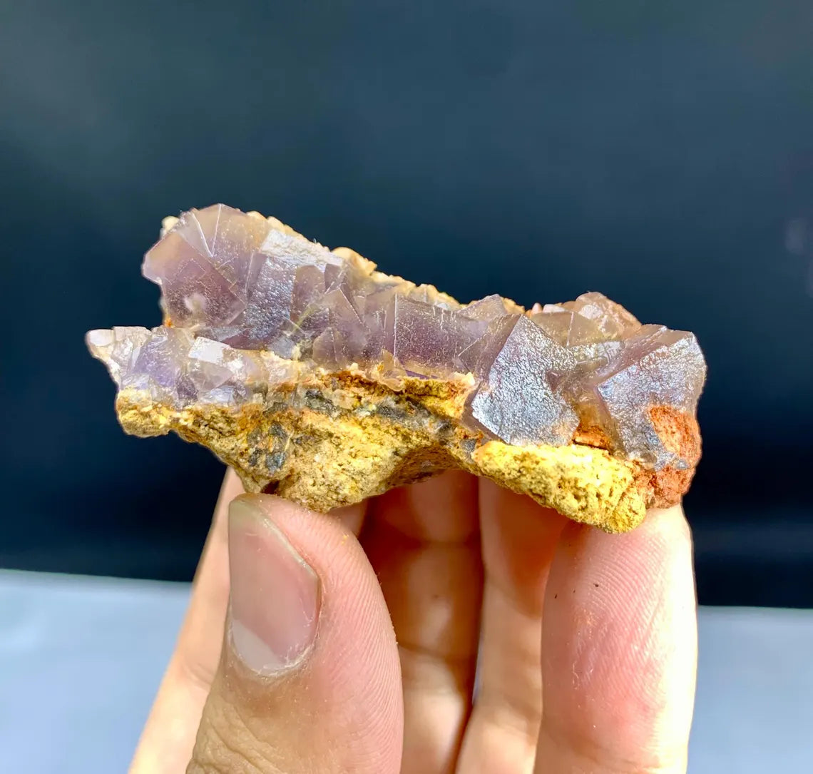Purple Phantom Fluorite on Calcite from Pakistan - 46 gram