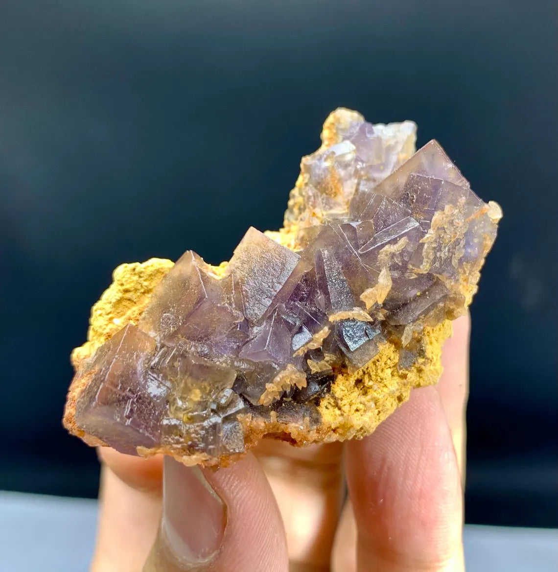 Purple Phantom Fluorite on Calcite from Pakistan - 46 gram