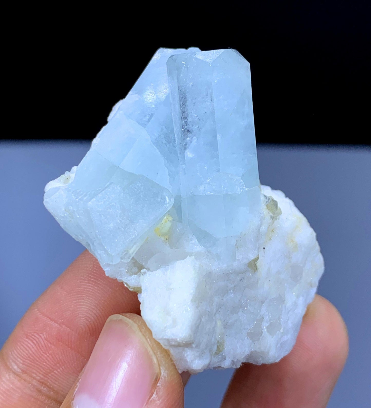 Sky Blue Aquamarine on Albite from Pakistan - 33 gram