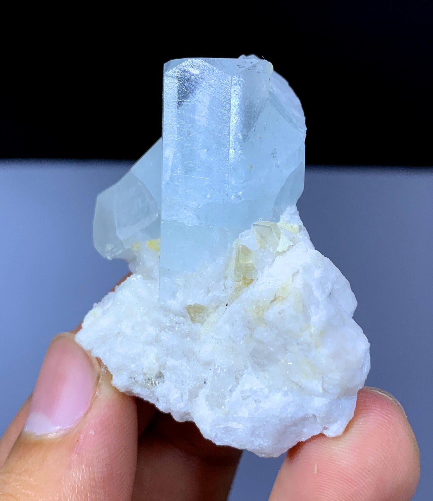 Sky Blue Aquamarine on Albite from Pakistan - 33 gram