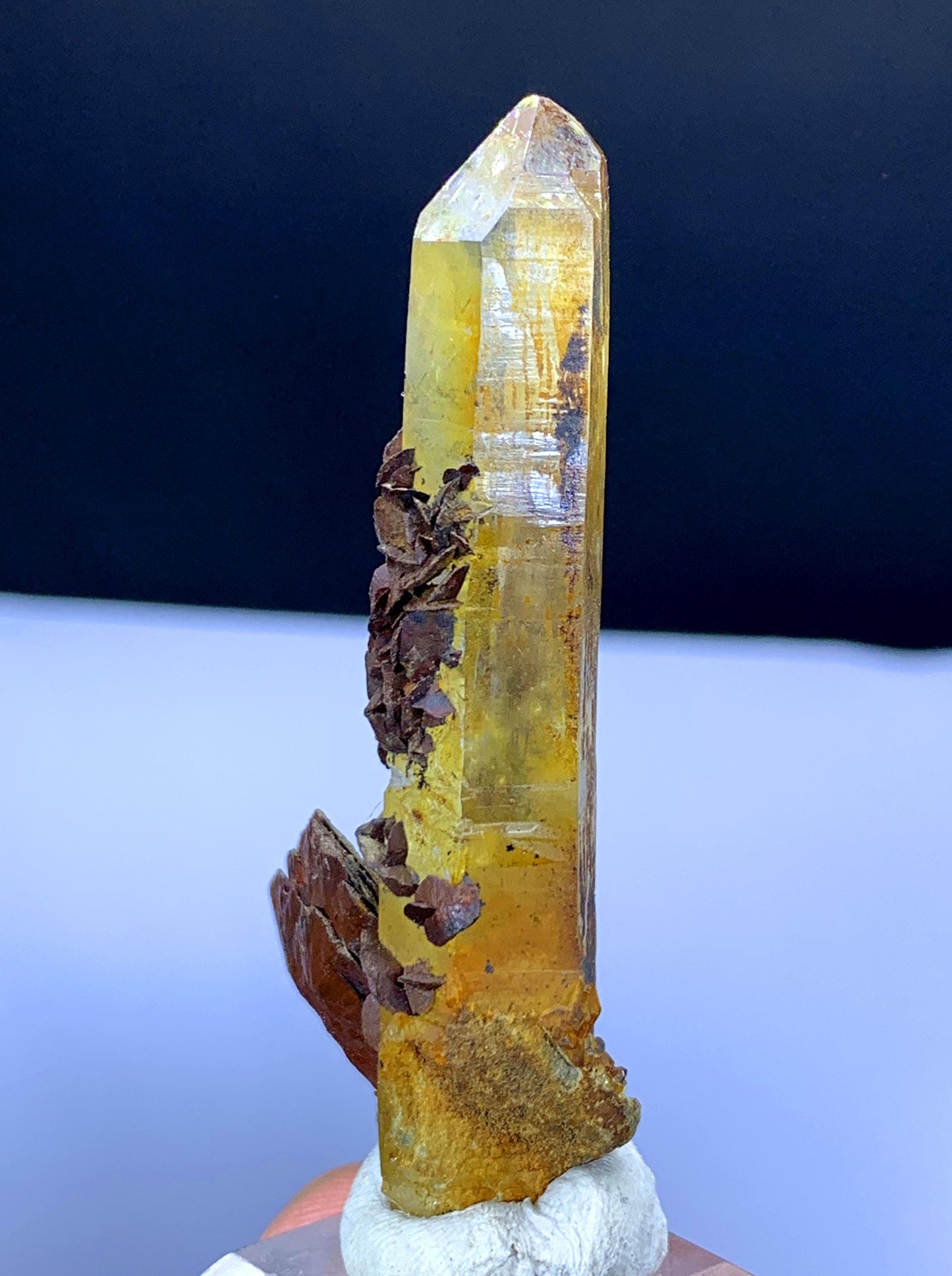 Rare Siderite on Yellow Quartz from Skardu Pakistan - 18 gram