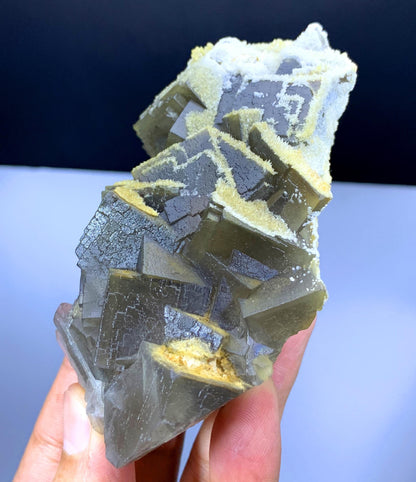 Stunning Cubic Fluorite with Yellow Calcite from Pakistan - 341 gram