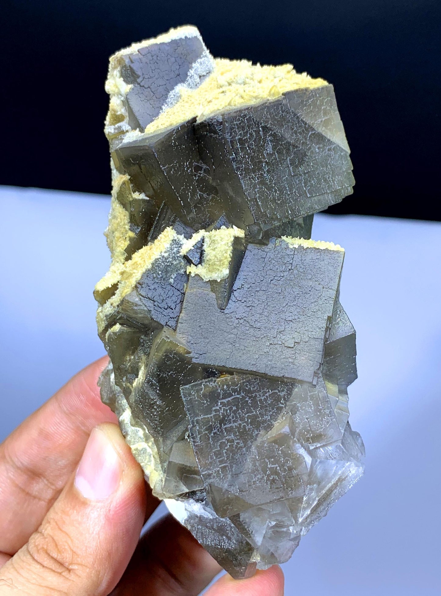 Stunning Cubic Fluorite with Yellow Calcite from Pakistan - 341 gram