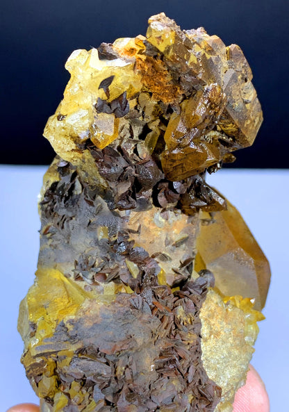 Natural Siderite Cluster on Yellow Quartz from Pakistan - 163 gram