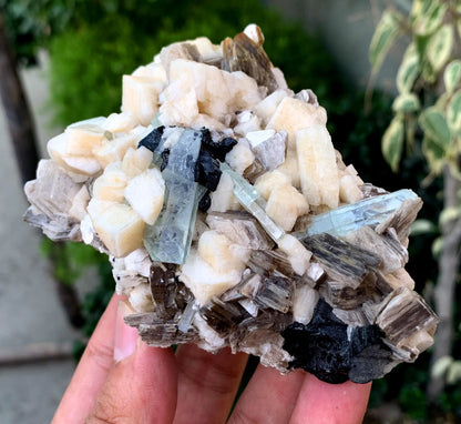 Sky Blue Aquamarines with Star Mica, Schorl and Feldspar, Aquamarine Specimen, Shigar Aquamarine - 378 gram