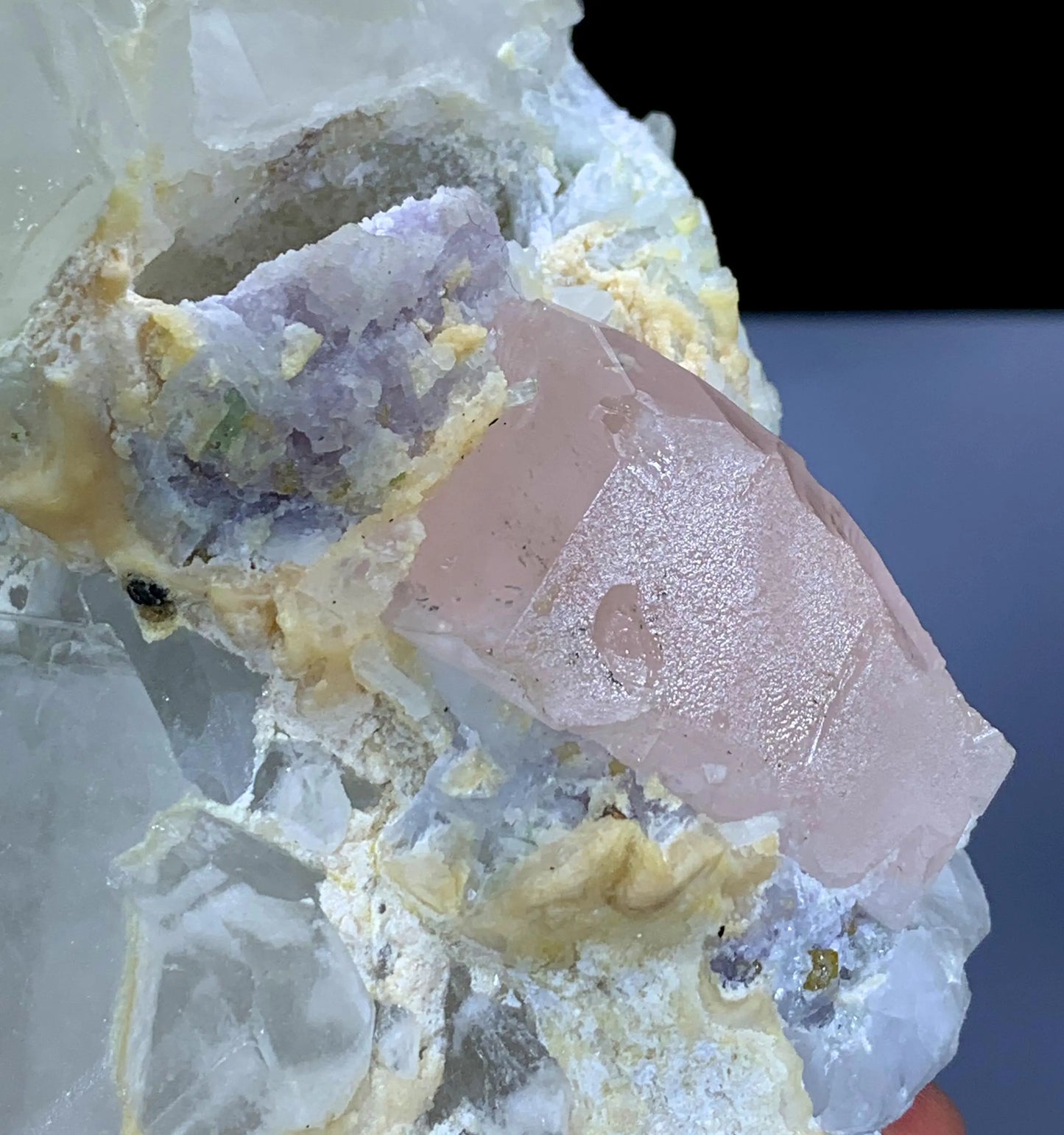 Natural Pink Color Morganite with Quartz and Lepidolite Specimen from Dara-i-Pech Afghanistan - 615 gram