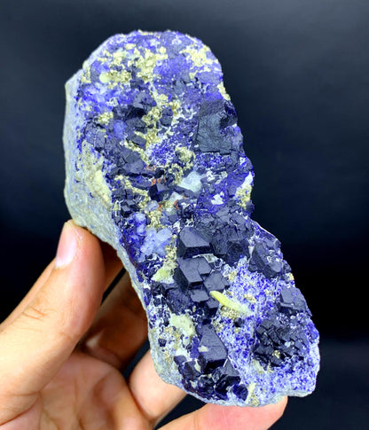 Ink Blue Lapis Lazuli with Golden Pyrite on Matrix from Afghanistan - 344 gram
