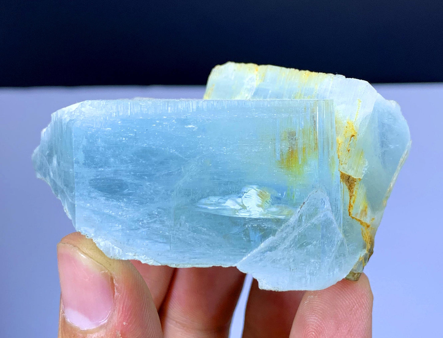 Sky Blue Color Twinned Aquamarine Crystal from Pakistan - 149 gram