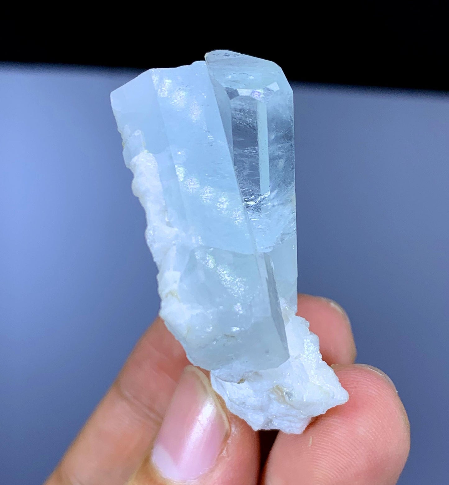 Sky Blue Aquamarine on Albite from Pakistan - 33 gram