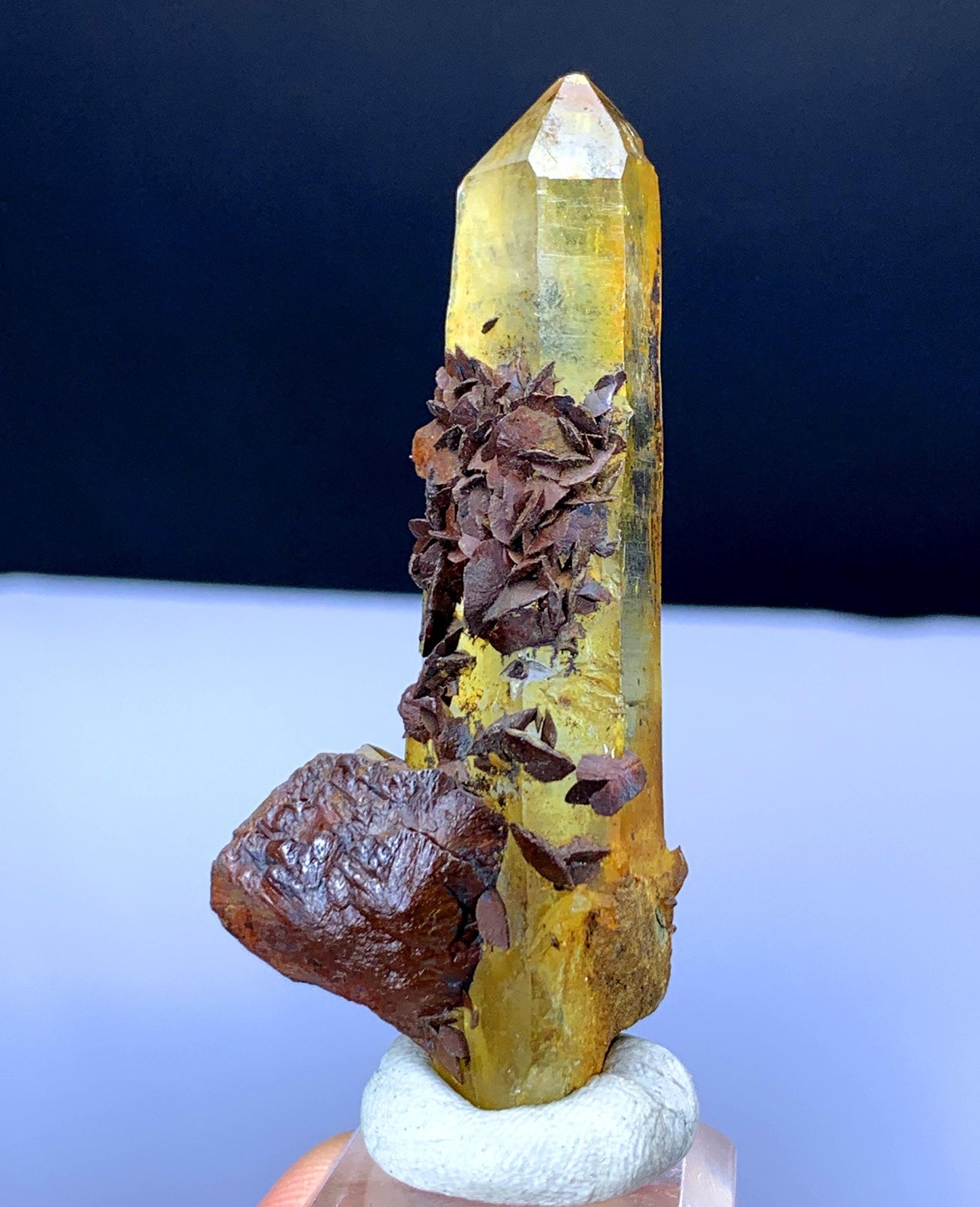 Rare Siderite on Yellow Quartz from Skardu Pakistan - 18 gram