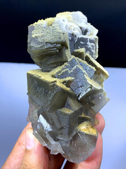 Stunning Cubic Fluorite with Yellow Calcite from Pakistan - 341 gram