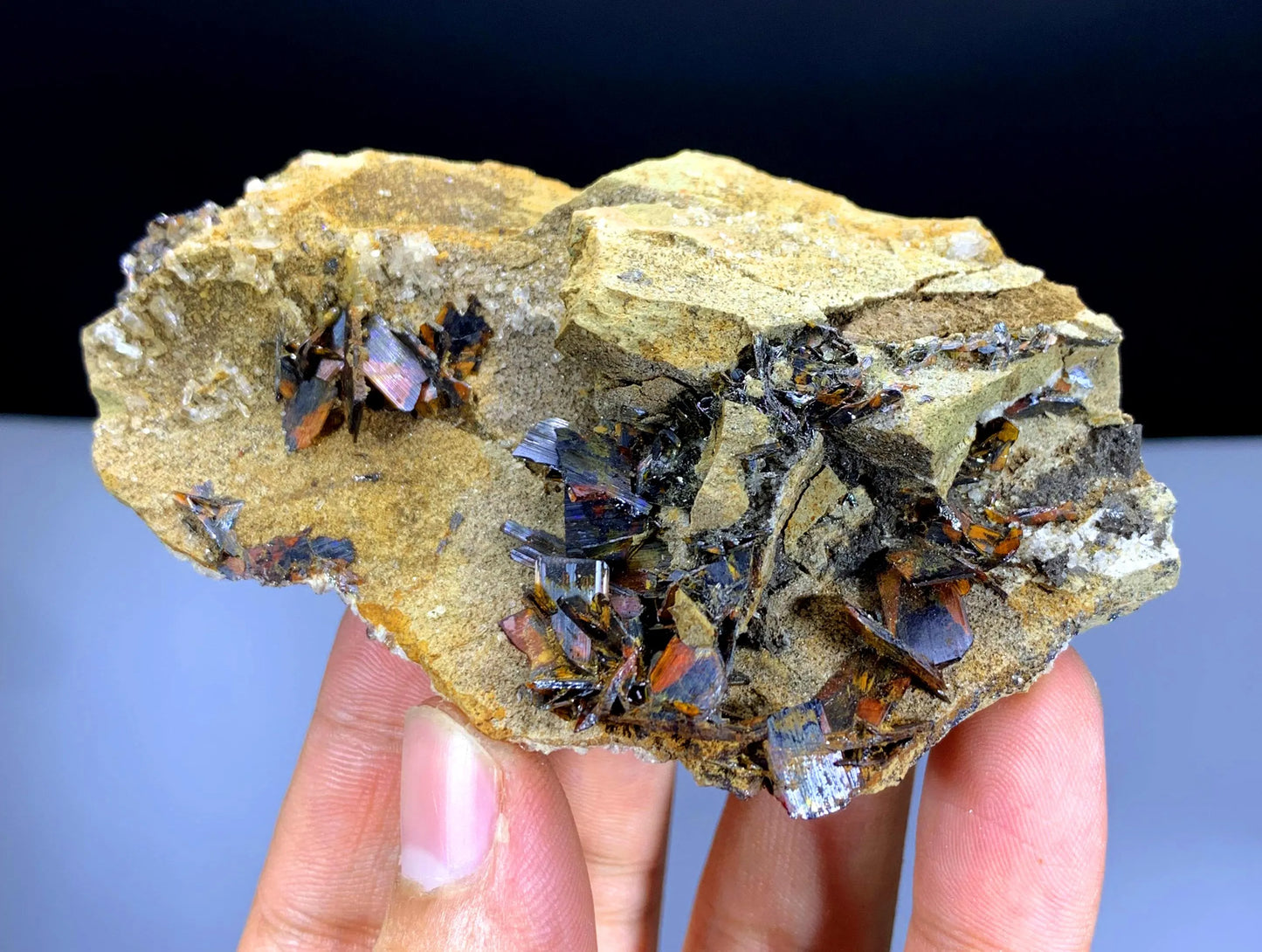 Natural Red Color Rare Brookite Crystals on Matrix - 110 gram