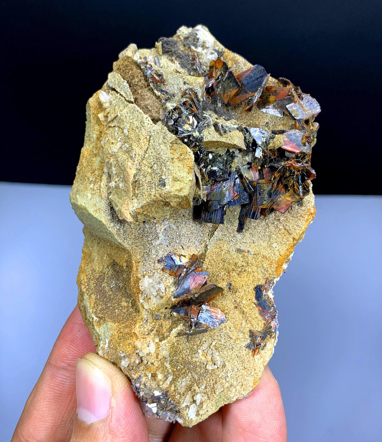 Natural Red Color Rare Brookite Crystals on Matrix - 110 gram