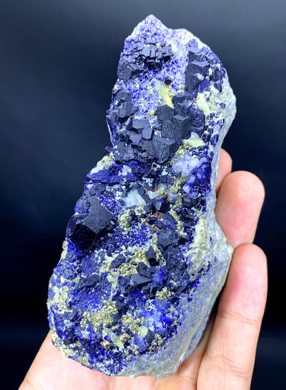 Ink Blue Lapis Lazuli with Golden Pyrite on Matrix from Afghanistan - 344 gram