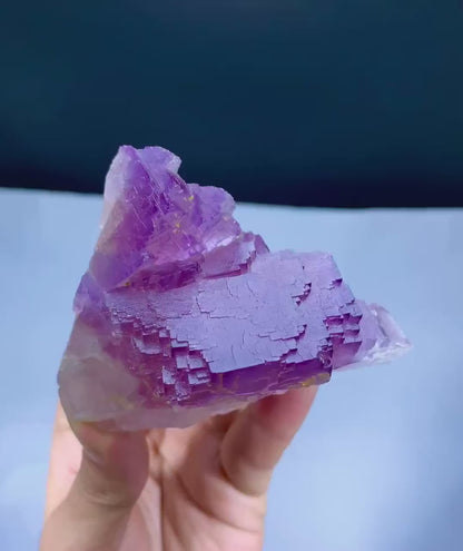 Purple Phanton Floater Fluorite, Fluorite with Stepwise Terminations - 244 gram