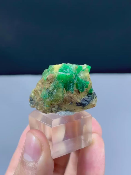 Lush Green Emerald on Matrix from Pakistan - 17 gram