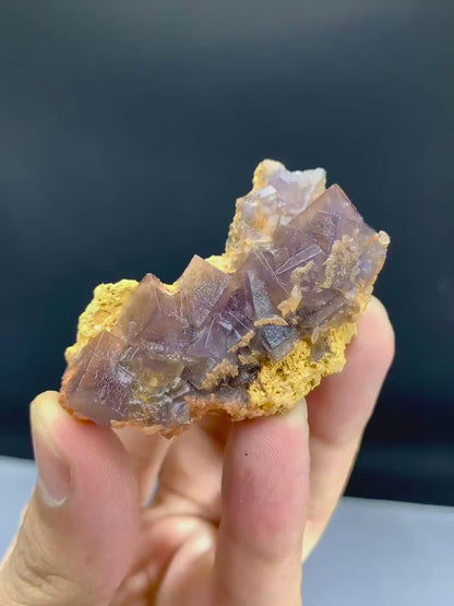 Purple Phantom Fluorite on Calcite from Pakistan - 46 gram