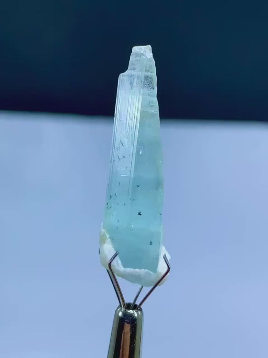 Sky Blue Aquamarine with Dendrites, Inside Dendrites Inclusions - 17.85 carats