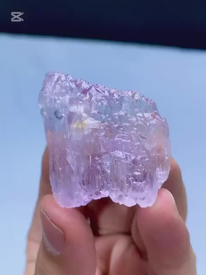 Fluorescent Pink Kunzite Crystal, Mountain Shape Terminations Kunzite - 38 grams